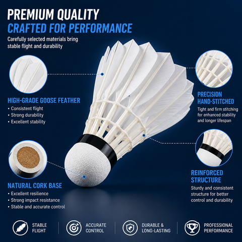 Nylon Feather Badminton Shuttlecocks 12 Pack, High Speed Training Grade, Stable Flight Durable for Indoor Outdoor Practice