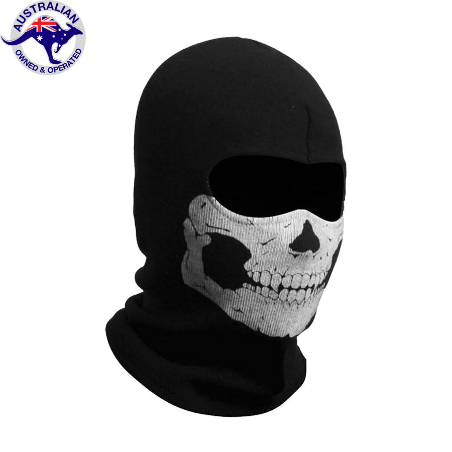 Black Skull Pattern Full Face Balaclava, Breathable Elastic Ghost Print Face Mask, Stylish Headwear for Halloween Cosplay, Themed Party and Outdoor Activities