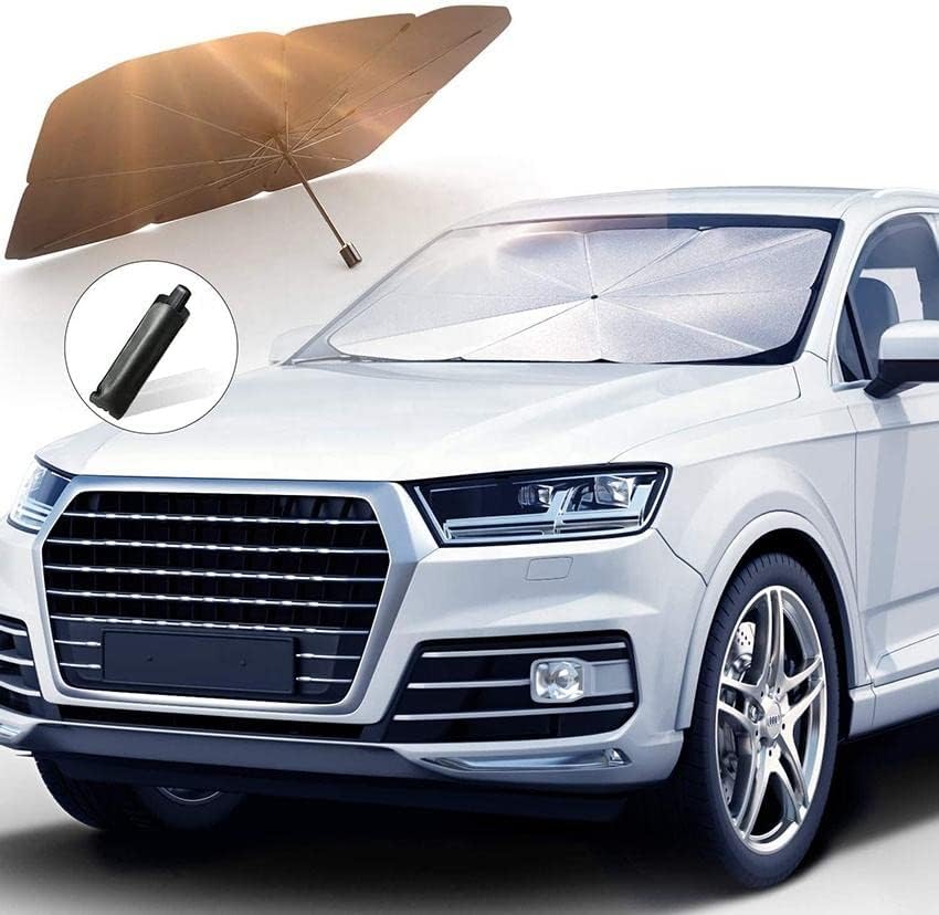 Car Shade Front Windshield Foldable Umbrella, UV Sun and Heat Insulation Protection, Universal Windshield Sun Shade for Vehicle Interior Cooling