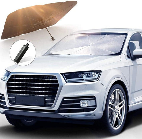 Car Shade Front Windshield Foldable Umbrella, UV Sun and Heat Insulation Protection, Universal Windshield Sun Shade for Vehicle Interior Cooling