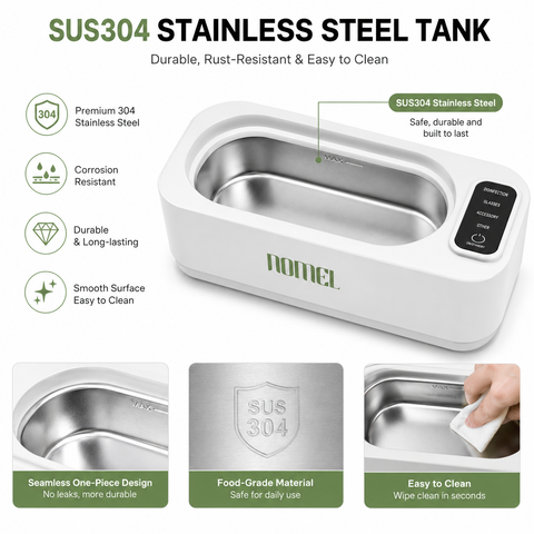 Professional Portable 350ML Ultrasonic Jewelry Cleaner High-Frequency Sonic Cleaning Machine for Home Daily Use