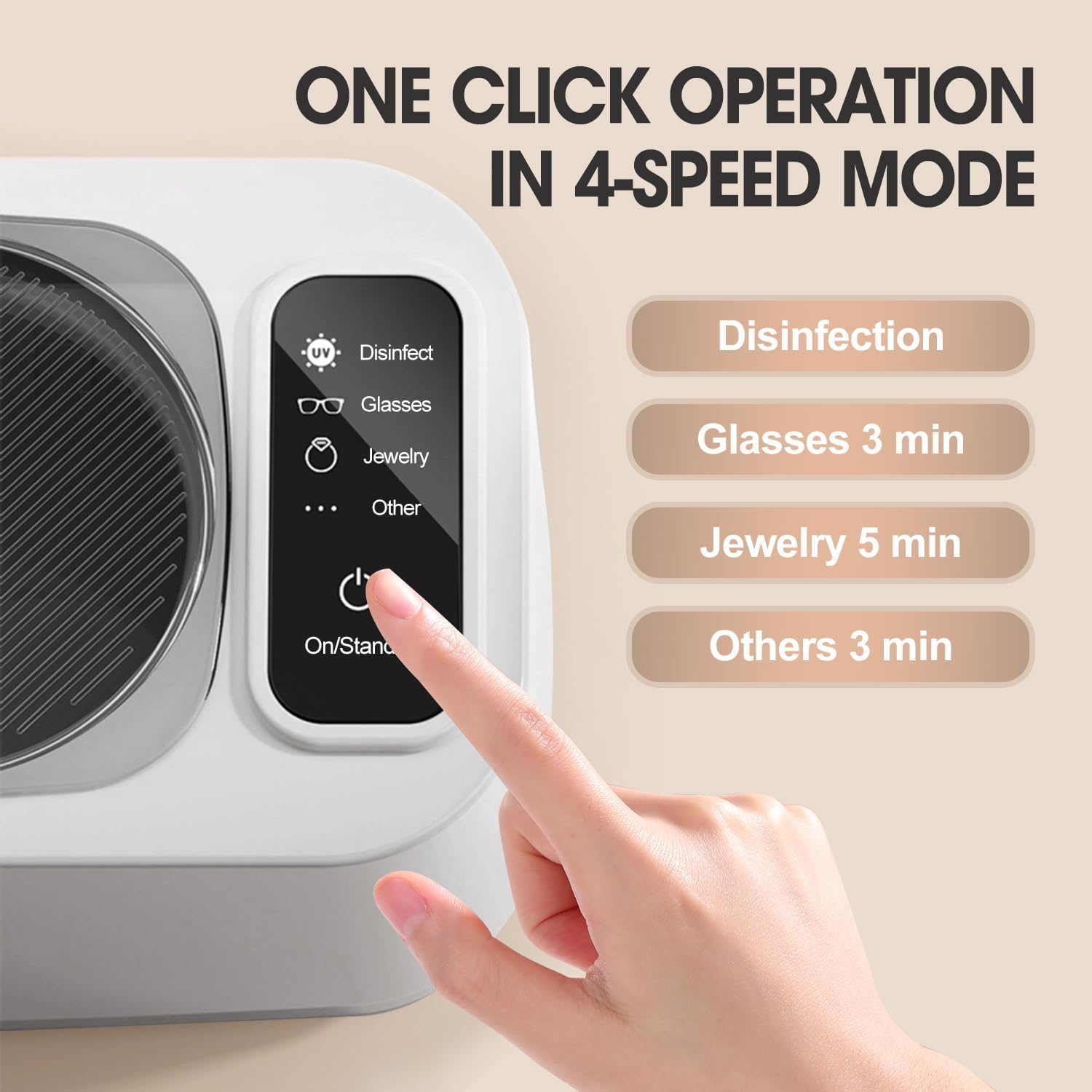 Professional Portable 350ML Ultrasonic Jewelry Cleaner High-Frequency Sonic Cleaning Machine for Home Daily Use