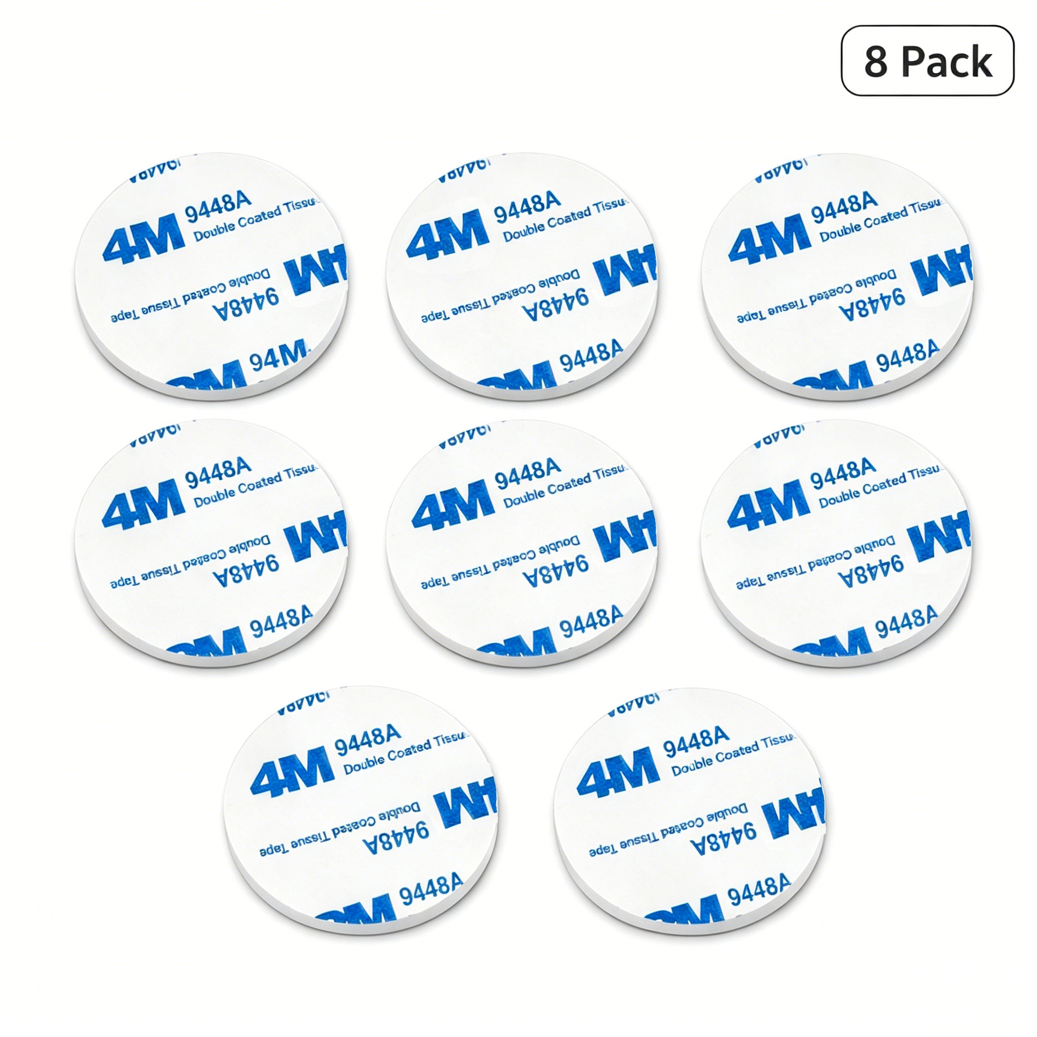 8 Pack 4cm Round Double Sided Adhesive Pads, 4mm Thick Heavy-Duty Foam Mounting Sticky Pads, Ultra Strong Waterproof Removable Tape for Home & Industrial Mounting Decor