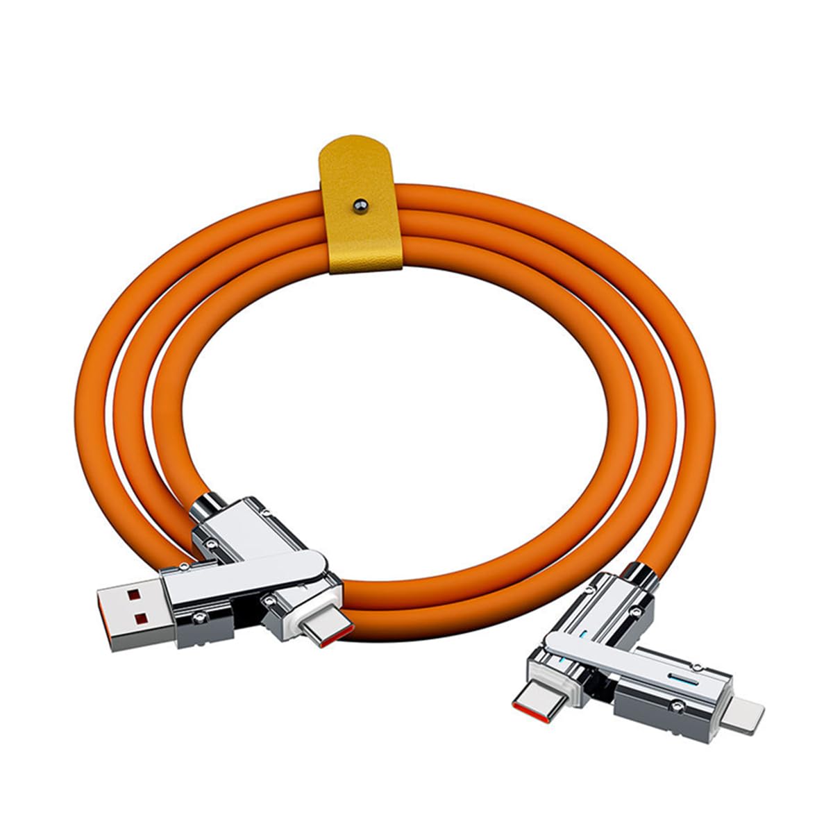 4 in 1 100W Fast Charging Data Cable 2M, Multi Cord with USB-C & iOS Connectors for iPhone, iPad, Laptops & All Smartphones