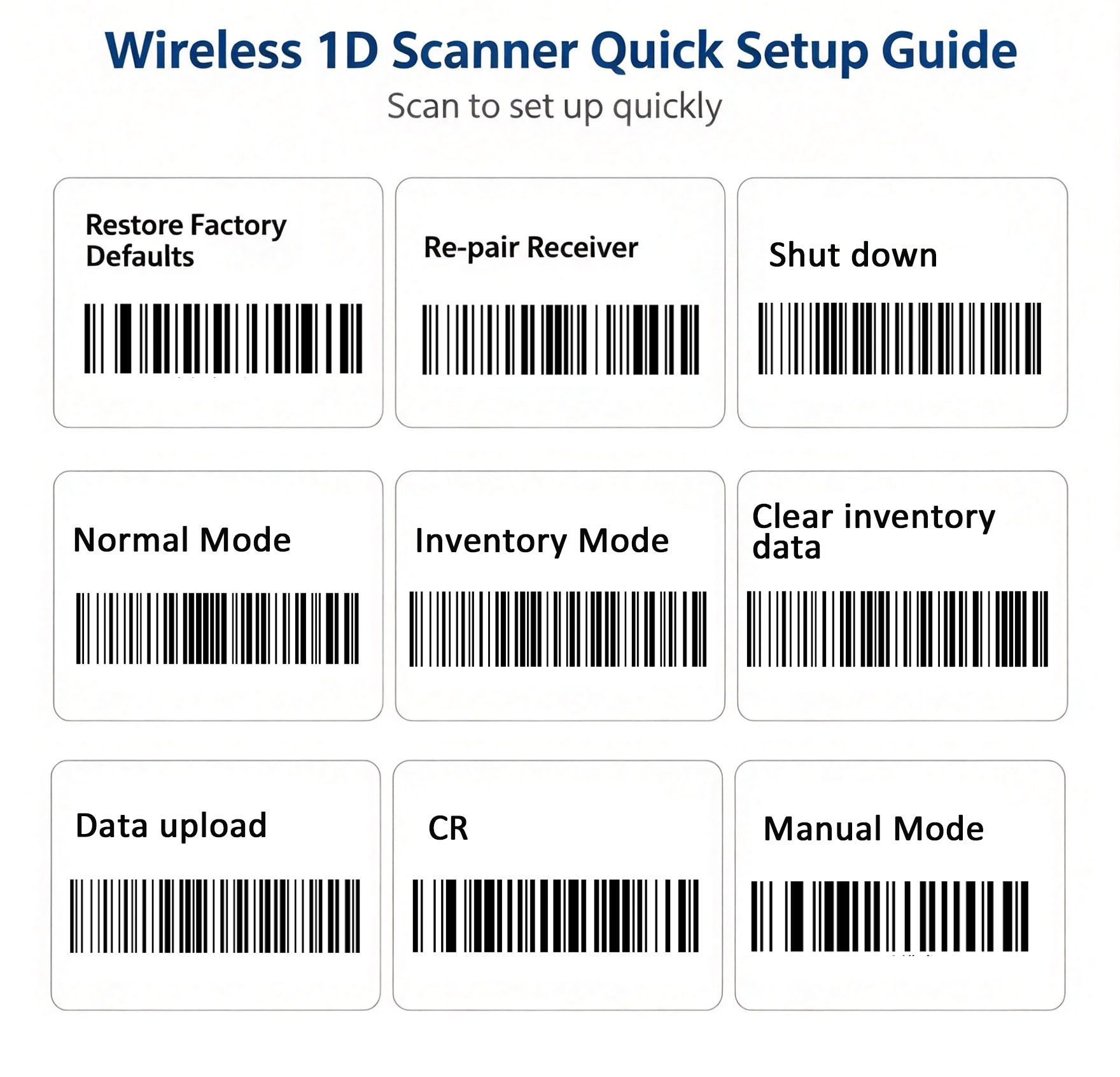Wireless 1D Barcode Scanner, USB Barcode Reader,300Scans/Sec,1.5M Anti-Shock, Handhold Laser Scanner for Supermarket,Convenience Store,Warehouse