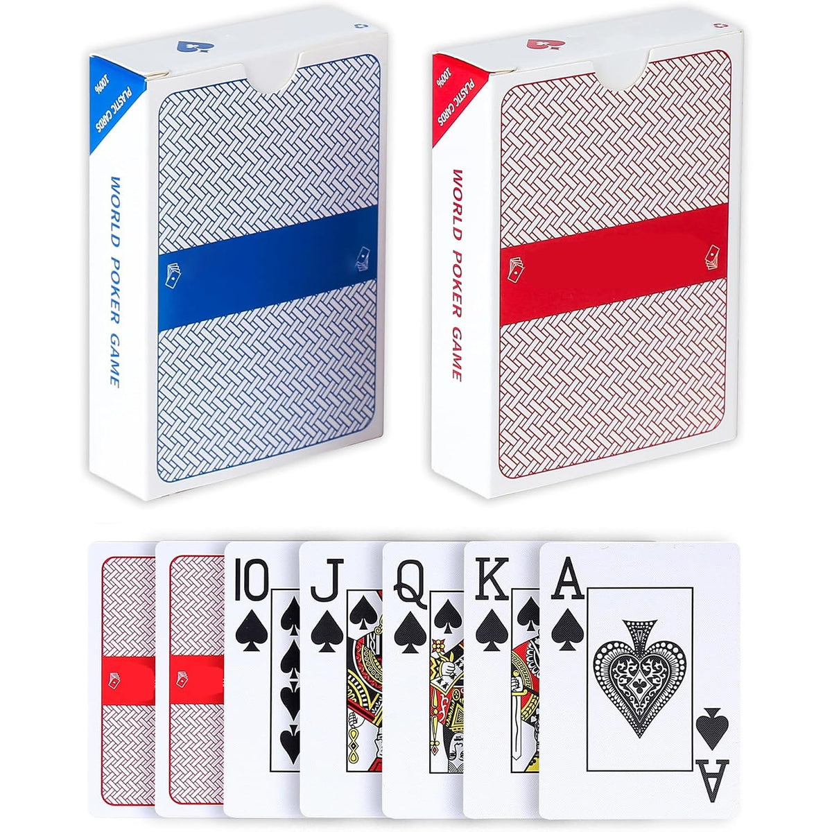2 Pack Playing Cards,Waterproof Playing Cards,Large Playing Cards for Adults, Seniors & Low Vision, Great for Blackjack, Euchre, Canasta, and All Family Game Nights