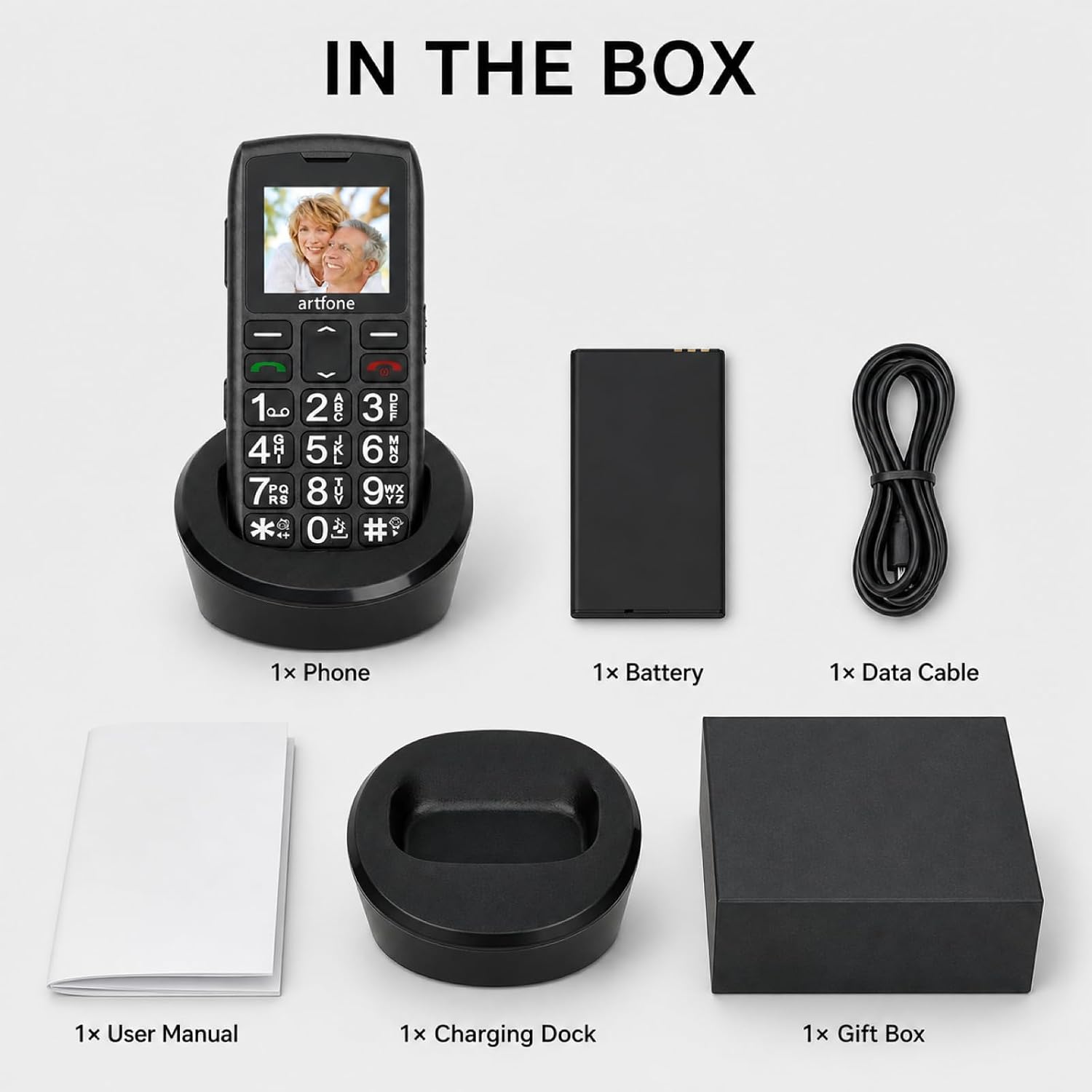 artfone 4G Volte Unlocked Cell Phones Australia, Basic Mobile Phone for Seniors with SOS Button, Talking Numbers, Loud Volume, FM Radio, Torch, 1400mAh Battery