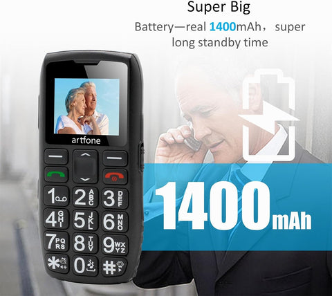 artfone 4G Volte Unlocked Cell Phones Australia, Basic Mobile Phone for Seniors with SOS Button, Talking Numbers, Loud Volume, FM Radio, Torch, 1400mAh Battery