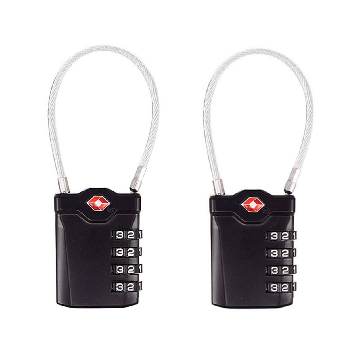TSA Customs Code Lock, 4-Digit Light Weight Steel Wire Lock, Small Combination Padlock Ideal for Travel,Suitcase,Luggage