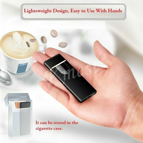 Portable USB Rechargeable Windproof Flameless Electronic Cigarette Lighter, Metal ARC Lighter