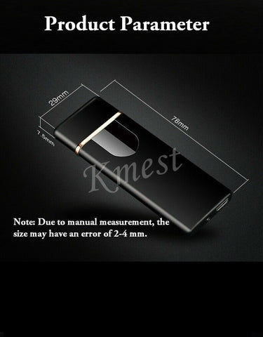 Portable USB Rechargeable Windproof Flameless Electronic Cigarette Lighter, Metal ARC Lighter