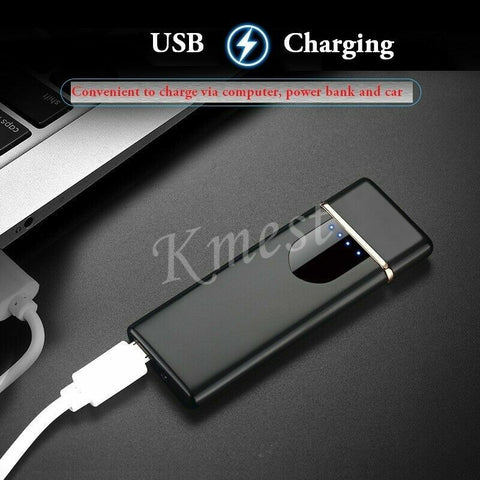 Portable USB Rechargeable Windproof Flameless Electronic Cigarette Lighter, Metal ARC Lighter