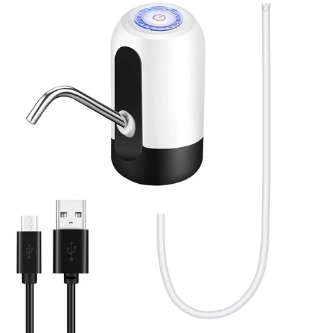 USB Rechargeable Electric Water Dispenser Pump, Portable Automatic Drinking Water Pump for 2-5 Gallon Bottles, One-Touch Water Dispensing Tool for Home Office Dormitory