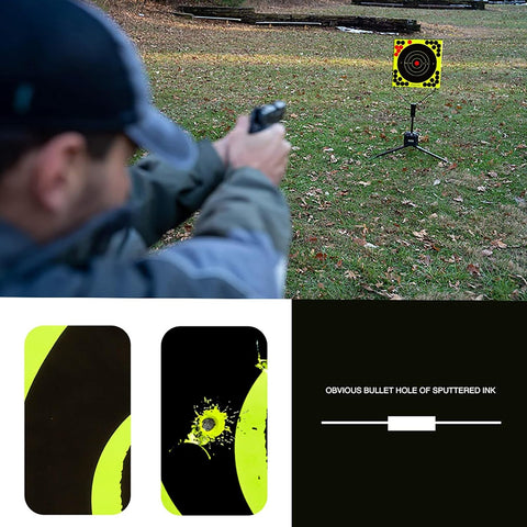 Splatter Shooting Target Stickers Self Adhesive Reactive Paper Targets with High Visibility Impact Marks for Airsoft, BB Gun, Rifle, Archery, Pistol Indoor Outdoor Range Practice 8" 20-Pack