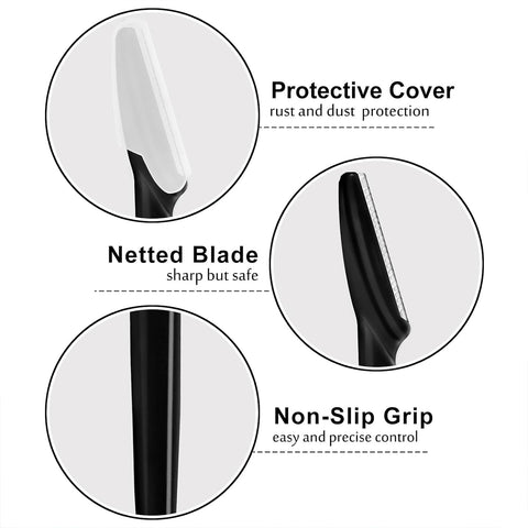 12 Pack Stainless Steel Eyebrow Razors, Portable Safety Facial Hair Trimmers, Precision Grooming Tools for Eyebrow Shaping and Daily Beauty Use