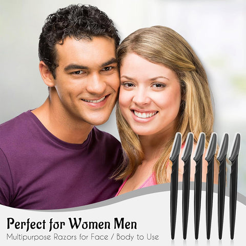 12 Pack Stainless Steel Eyebrow Razors, Portable Safety Facial Hair Trimmers, Precision Grooming Tools for Eyebrow Shaping and Daily Beauty Use