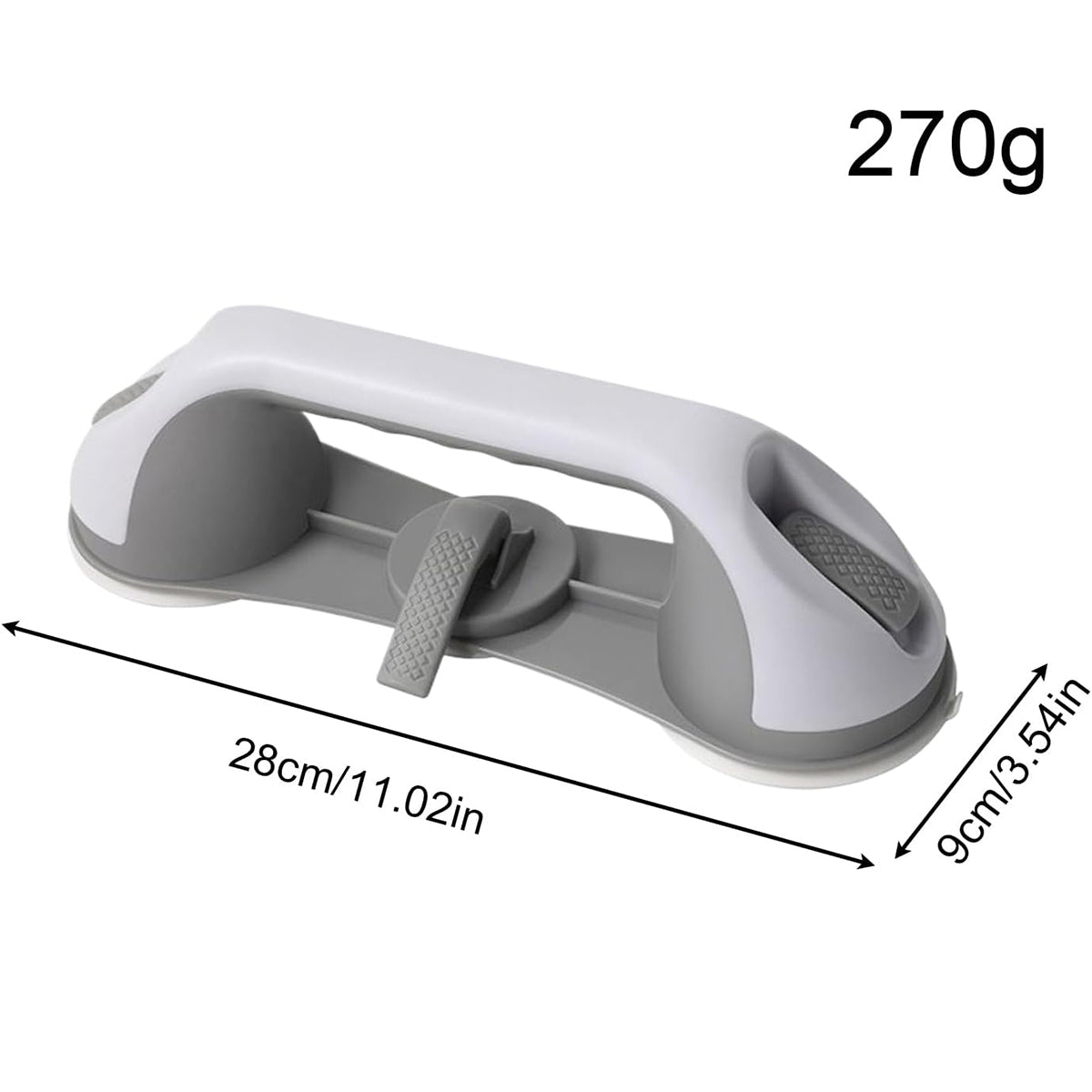 Suction Cup Shower Safety Grab Bar 2 Pack for Seniors, No-Drill Anti-Slip Handle for Bathroom Bathtub Toilet