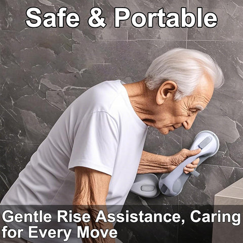 Suction Cup Shower Safety Grab Bar 2 Pack for Seniors, No-Drill Anti-Slip Handle for Bathroom Bathtub Toilet