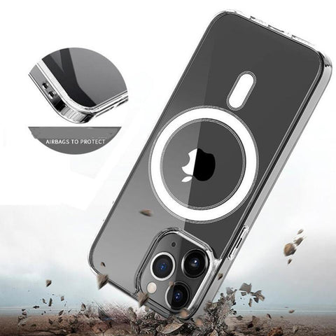 iPhone 13/14/15 Case – Shockproof Military-Grade Protection, Magnetic, Clear (Fits 6.1-inch Models)