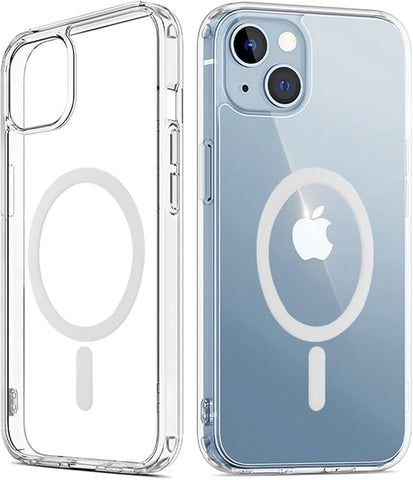 iPhone 13/14/15 Case – Shockproof Military-Grade Protection, Magnetic, Clear (Fits 6.1-inch Models)
