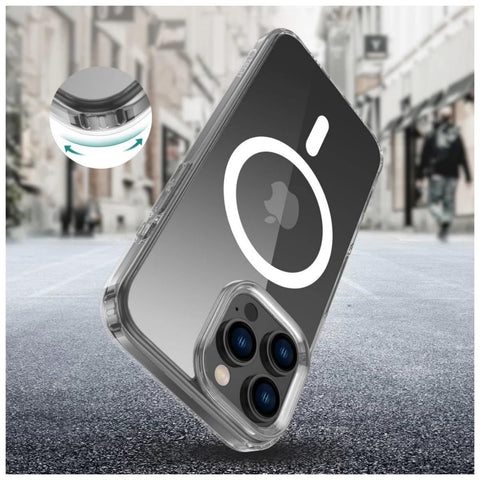 iPhone 13/14/15 Case – Shockproof Military-Grade Protection, Magnetic, Clear (Fits 6.1-inch Models)