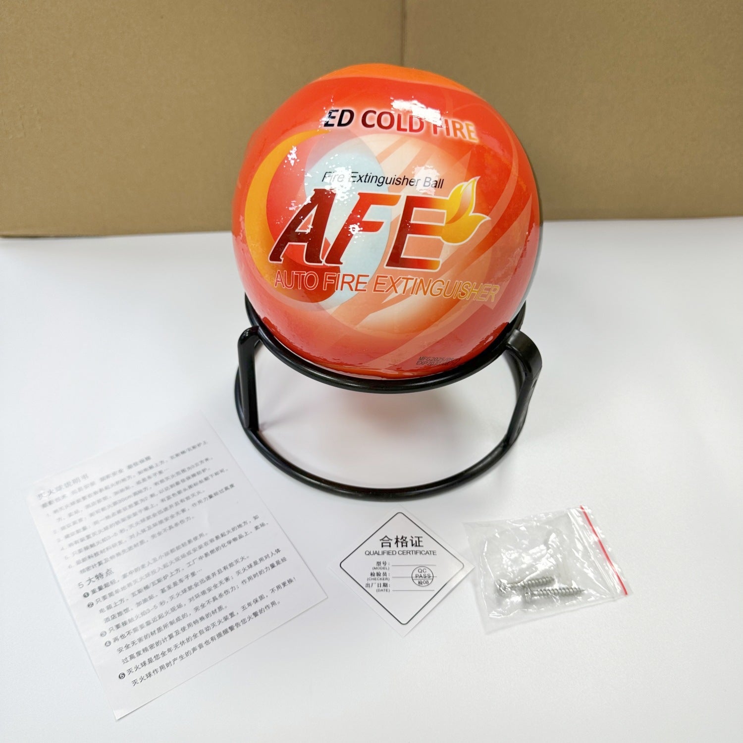AFO Fire Extinguisher Ball ,Auto-Activation, 5s Rapid Fire Suppression for Home, Kitchen, Car, Office - UL & CE Certified Eco-Friendly Fire Safety Device