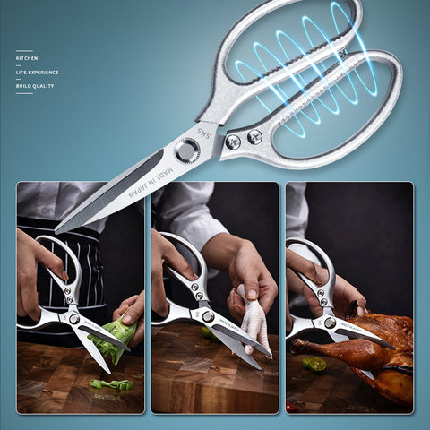SK5 Heavy Duty Kitchen Scissors, Stainless Steel Multi-Functional Shears for Poultry Fish Meat Vegetable Cutting