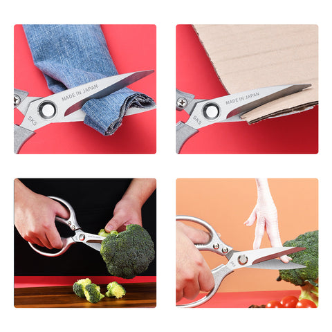 SK5 Heavy Duty Kitchen Scissors, Stainless Steel Multi-Functional Shears for Poultry Fish Meat Vegetable Cutting