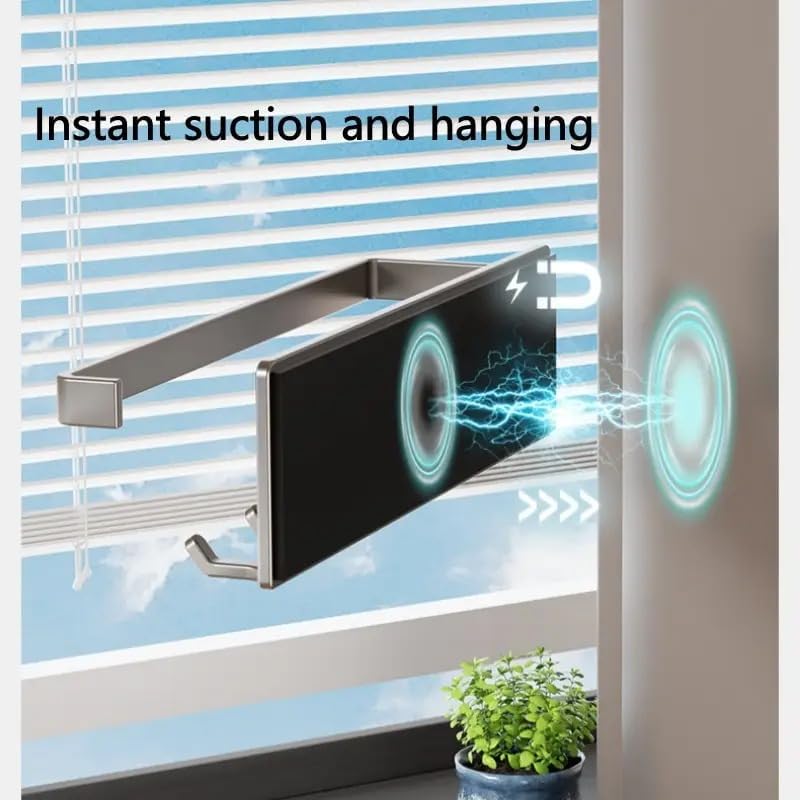 2-in-1 Towel Holder with Shelf & Spice Rack – Space-Saving Wall Mounted Kitchen Storage Organizer