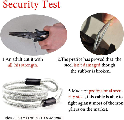 2 Pack TSA Approved Luggage Locks, 3-Digit Re-settable Combination Travel Cable Lock, Durable Zinc Alloy Security Lock for Suitcase Backpack Travel