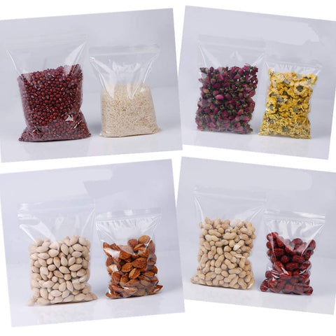 Reusable Daily Use PE Storage Bags, Waterproof Clear Sealed Ziplock Plastic Bags for Kitchen Organization, Travel Toiletries & Small Items