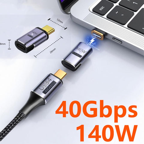 High-Speed 40Gbps Magnetic USB C Adapter, 140W PD Fast Charge USB C Male to Female Connector for Steam Deck Accessories