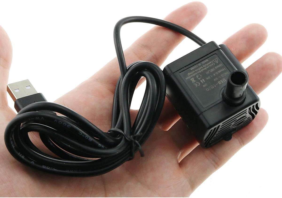 Petific USB Mini Submersible Water Pump Ultra Quiet DC 3.5V-9V 3W Waterproof Portable Small Water Pump for Aquarium Fish Tank