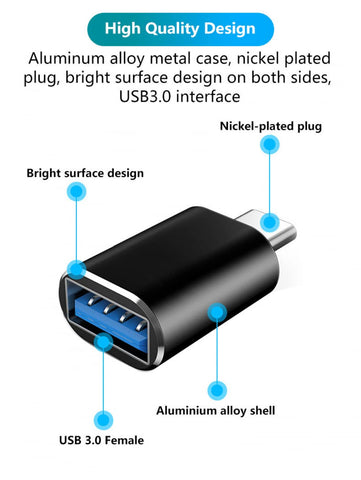 USB C to USB 3.0 Adapter (5 Pack),USB to USB C Adapter,USB Type-C to USB Adapter Fast Charging High Speed Data Transfer Female to Male Converter