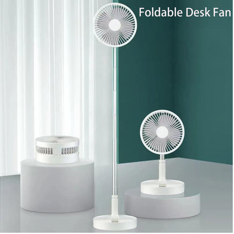 Portable Telescopic Stand Desk Fan with 4 Adjustable Speed Settings and 7200mAh Large Capacity Rechargeable Battery