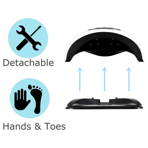 Portable Nail Lamp 168 Watt UV LED Nail Dryer with Handle Smart Sensor 4 Timer for Home Salon Use