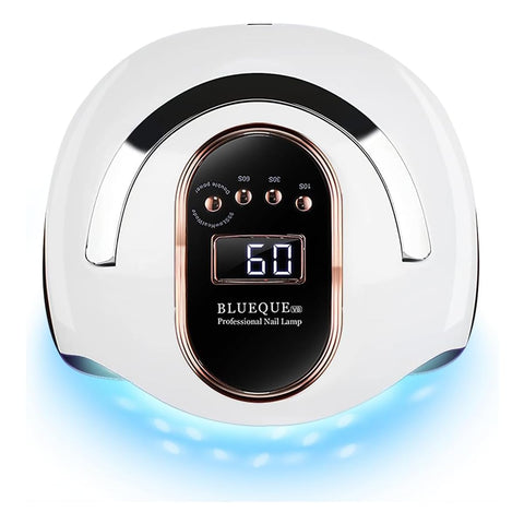 Portable Nail Lamp 168 Watt UV LED Nail Dryer with Handle Smart Sensor 4 Timer for Home Salon Use