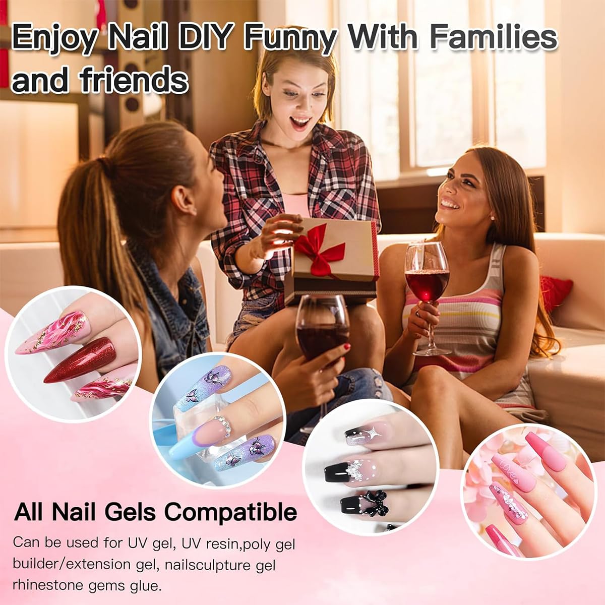 Portable Nail Lamp 168 Watt UV LED Nail Dryer with Handle Smart Sensor 4 Timer for Home Salon Use