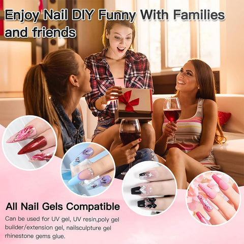 Portable Nail Lamp 168 Watt UV LED Nail Dryer with Handle Smart Sensor 4 Timer for Home Salon Use