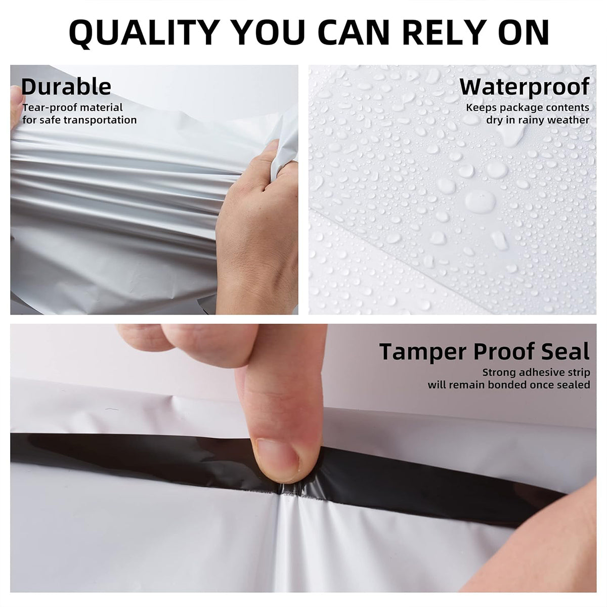 Poly Shipping Mailers, Waterproof Self Sealing Mailing Envelopes, Tear Resistant