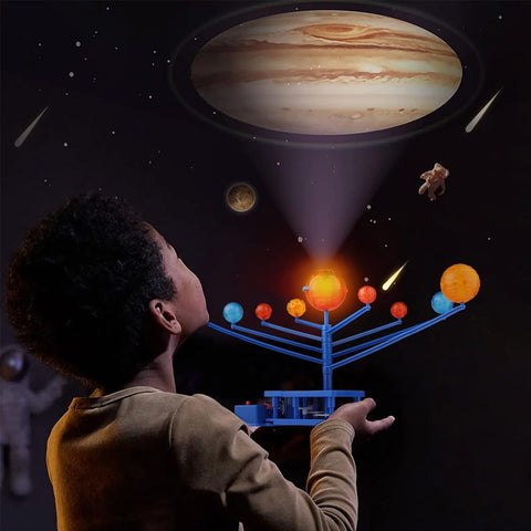 Electric Rotating Solar System Planet Model, STEM Educational Astronomy Learning Toy, Kids Early Education Space Cognitive Toy for Holiday Gifts