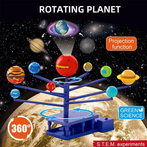 Electric Rotating Solar System Planet Model, STEM Educational Astronomy Learning Toy, Kids Early Education Space Cognitive Toy for Holiday Gifts