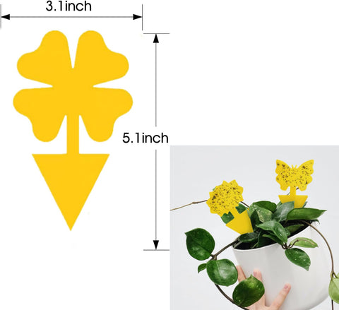 100PCS Dual-Sided Yellow Sticky Traps, Disposable Glue Insect Catcher for Indoor & Outdoor Plants, Fly Gnat Aphid Trap Sticky Pad