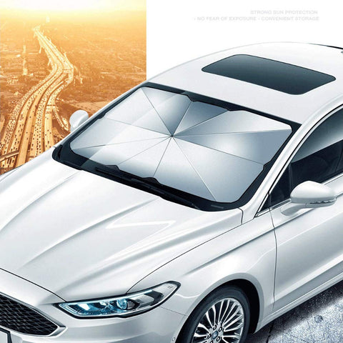 Car Shade Front Windshield Foldable Umbrella, UV Sun and Heat Insulation Protection, Universal Windshield Sun Shade for Vehicle Interior Cooling