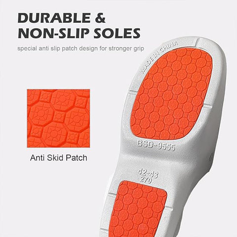 Non-Slip Shower Slippers, Soft Cushioned EVA Indoor Bathroom Slides, Anti-Skid Quick Drying House Slippers for Home Bath Bedroom Pool Beach
