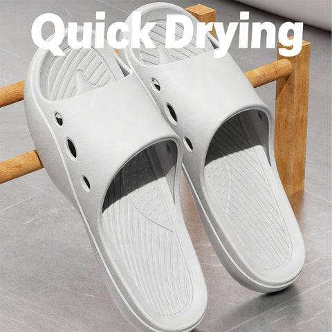 Non-Slip Shower Slippers, Soft Cushioned EVA Indoor Bathroom Slides, Anti-Skid Quick Drying House Slippers for Home Bath Bedroom Pool Beach