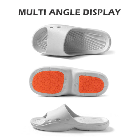 Non-Slip Shower Slippers, Soft Cushioned EVA Indoor Bathroom Slides, Anti-Skid Quick Drying House Slippers for Home Bath Bedroom Pool Beach