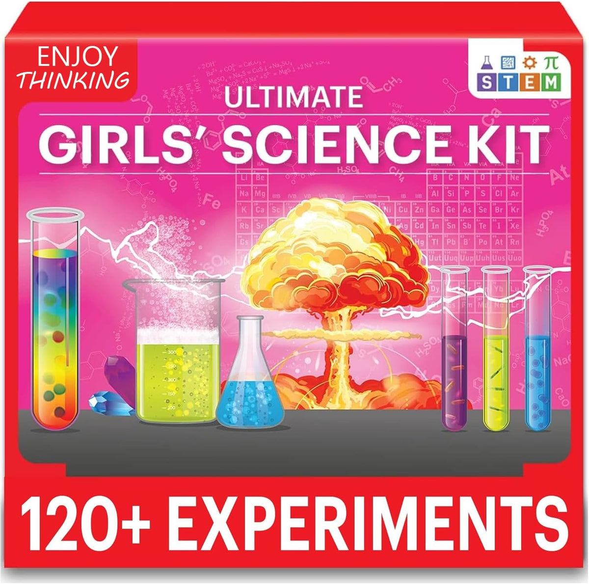 Girls' Science Kit for Kids Ages 8-12, Fun STEM Educational Kit with 135+ Safe Chemistry Experiments, All-in-One Lab Set for Junior Girls Learning