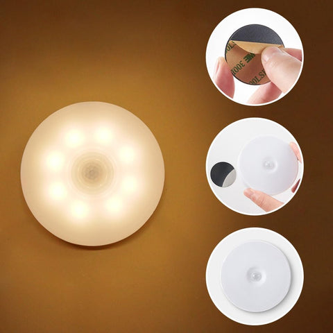 3Pcs USB Rechargeable Motion Sensor Night Lights, Magnetic Wireless LED Cabinet Lamp