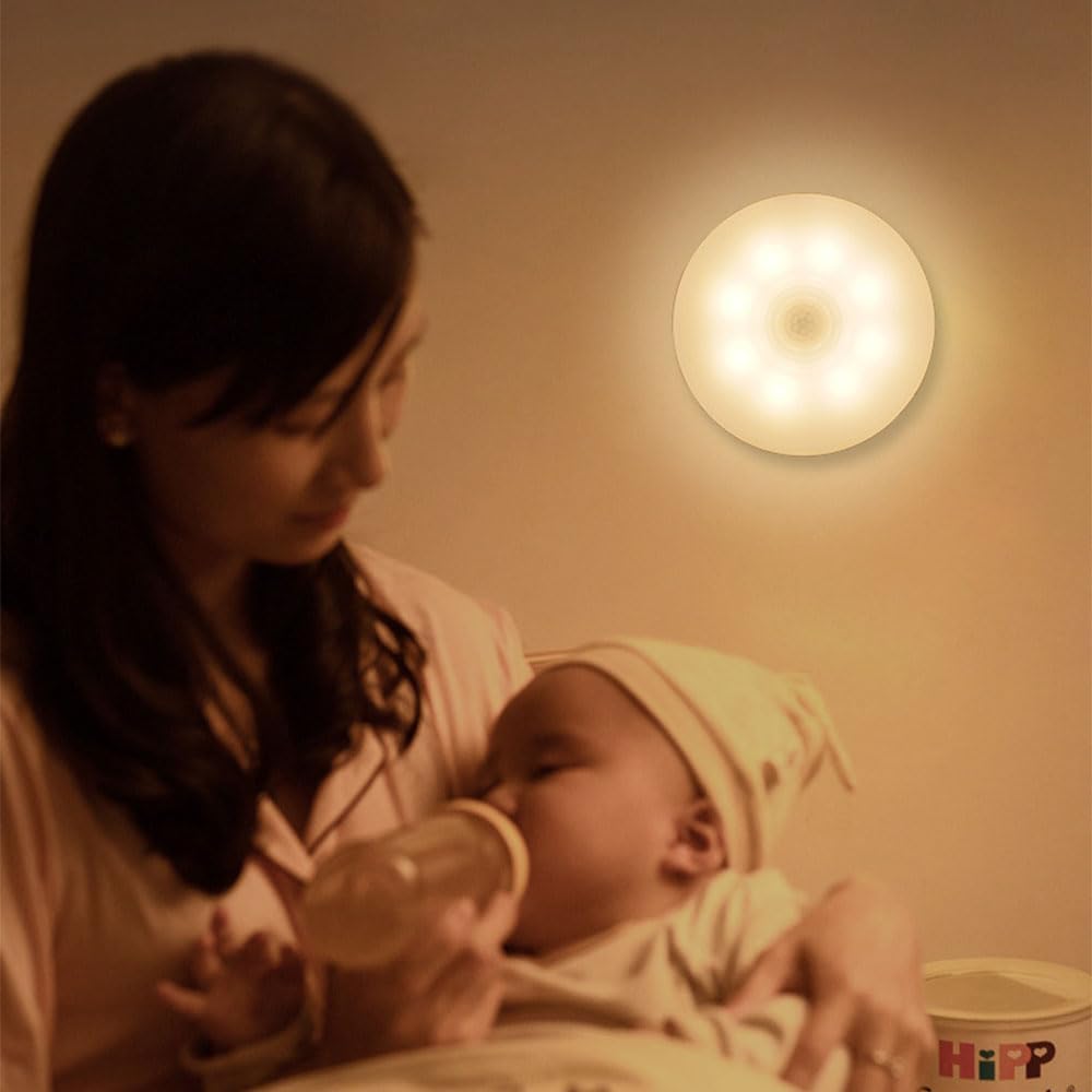 3Pcs USB Rechargeable Motion Sensor Night Lights, Magnetic Wireless LED Cabinet Lamp